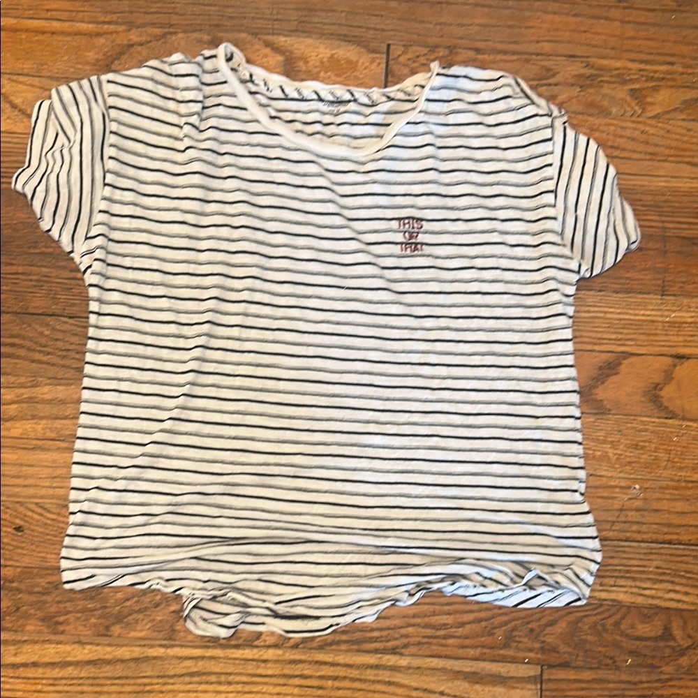 Madewell Women’s Striped Black and White “this or that” Graphic T-Shirt